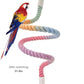 1pcs Gradient Colorful Bird Rope Perch Stand,Bird Cage Climbing Rope Toys Accessories,Bendable Climbing,Parakeet Lovebirds Cockatiels Budgies Play (31.4'')