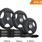 SPART Weight Plate 2-Inch Rubber Coated Olympic Grip Plate for Barbell,Solid Cast Iron Weight Plates in Pairs or Single for Strength Training,Weightlifting,Crossfit,Home Gym(5LB/10LB/25LB/35LB/45LB)
