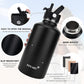 Water Bottle Insulated 32oz 40oz 64oz 128oz Straw Lid Spout Lid & 3 Lids, Leak Proof, Vacuum Insulated,Stainless Steel Water Bottle Wide Mouth for Sports, Gym or Office