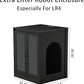 Cat Litter Robot Enclosure with Glass Cat-Observant Doors,Litter Robot Cabinet with Reversible and Optional Entry(Left or Right),Cozy LED for Cats,Power Outlet for More Choice, Black