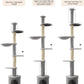 Made4Pets Floor to Ceiling Cat Tree 93-106'',Tall Cat Tower 5 Tiers,Adjustable Height, Stable Cat Tree Tower with Scratching Posts, Fluffy Condo, Hammock and Ball Toy for Indoor Cats/Kitten, Gray