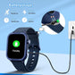 Smart Watch for Kids No Phone Needed, Tempered Glass Fitness Tracker Boy Teens with 19 Sport Modes, Pedometer, Sleep Monitor, Kids Watch Birthday Gifts Toy Gift for Girls Boys 6-16 (Blue)