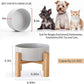 Petygooing Grey Elevated/Raised Ceramic Dog Bowl for Small Breeds, Dog Food Water Dish with Stand,Pet Feeding Bowl with Anti Slip Rubber for Cats and Small Dogs Puppy 13.5 OZ (5.1In / 1.7 Cups)
