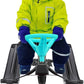 Snow Racer Sled with Steering Wheel and Brakes, Durable Steel Frame, Downhill Steerable Sled for 220 LBS Kids, Teenagers, Adults