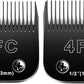 4FC Blades Dog Grooming Blades Compatible with Andis/Oster A5/Wahl KM-10 Series Dog Clippers,Detachable Clipper Replacement Blade,Black(4FC/2PCS)