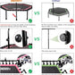 ONETWOFIT 48" Silent Mini Trampoline with Adjustable Handle Bar Fitness Trampoline Bungee Rebounder Jumping Cardio Trainer Workout for Adults