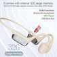 IHAO Swimming Headphones True Bone Conduction Open Ear Headset MP3 Player Built-in 32G Memory IP68 Underwater Waterproof Stereo Bluetooth Earphone for Driving Bicycling Running Skiing-White