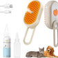 4-in1 Cat Steam Brush for Shedding & Grooming, Spray Hair Removal Comb with 1 Waterless Shampoo, Cat Brush for Massage, Pet Grooming Comb Hair Removal Tool for Cats and Dogs