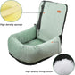 Dog Car Seat for Small Medium Dogs Up to 40lbs, Detachable Washable Soft Pet Booster Travel Bed for Front & Green Seat with Safety Leash Belt