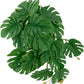 Reptile Plants for Terrarium, Amphibian Habitat Decor Artificial Hanging Plants with Suction Cup - Fake Monstera