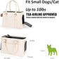 Fashion Pet Carrier Dog Purse Cat Bag Soft-Sided Carriers Travel Airline Approved, Stylish Leather Tote Handbag for Small Animal Puppy Kitten (White)