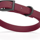 Dogline Biothane Waterproof Dog Collar Strong Coated Nylon Webbing with Black Hardware Odor- Proof for Easy Care Easy to Clean High Performance Fits Small Medium or Large Dogs, Merlot Burgundy