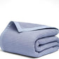Salt Earth GOTS Certified 100% Organic Cotton Throw Blanket, 108" X 90" Waffle Blankets & Throws for Bed, Throw Blanket for Couch, Modern & Cozy Blanket, All Season Comfy & Soft Blanket(Powder Blue)