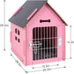 Dog House Indoor for Small Dogs or Cats, Cozy Wooden Design, Small Indoor Bed House, with Air Vents and Elevated Floor Warm Dog Cave (Large Pink)