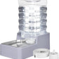 Automatic Water Dispenser Large: Upgraded 100% BPA-Free 8L Light Gray Stainless Steel Bowl Gravity Waterer for Medium/Large Pets