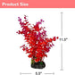 Mipukbay Red Aquarium Plants - Artificial Plastic Fish Tank Decor, Realistic Ornament Safe for Fish & Shrimp, Low-Maintenance Aquascaping Plants for Freshwater/Saltwater Tank Landscaping