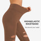 DIBAOLONG Womens High Waist Yoga Pants Cutout Ripped Tummy Control Workout Running Yoga Skinny Leggings