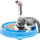 AUOON Cat Scratcher Toy - Cat Scratch Pad with Cat Toy Ball Track and Plush Mouse Toy for Indoor Cats and Kittens (Blue)