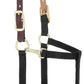 Weaver Equine Breakaway Horse Halter, Supple Leather Crown, Adjustable Chin & Throat Snap Halters for Horses, Equine Tack,Pony Size, Black