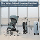 Inglesina Quid³ Stroller, Galaxy Gray - Compact Reclining Travel Stroller for Baby & Toddler 0-55 lbs, One Hand fold, Car seat Compatible, Airplane Overhead, Lightweight, Foldable, XL UPF 50+ Canopy