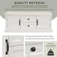 Storage Bench with 2 Drawers and 2 Cabinets, Pine Wood Shoe Bench with Removable Cushion for Living Room, Entryway 42.5" L x 15.9" W x 17.5" H (White)