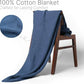 100% Cotton Herringbone Weave Blankets, 108"X90" King, Throw Blanket for Bed,All Season Cotton Blanket, Cozy Blanket,Throws Bed Blanket, Throw Blanket for Couch,Modern Home Decor -Navy Blue