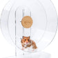 Niteangel Silent Hamster Exercise Wheel - Dual-Bearing Quiet Spinning Acrylic Hamster Running Wheel for Hamsters, Gerbils, Mice, Degus, or Other Small Animals (Large - Wider Version)