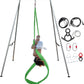 TECSPEC 9.6 FT/115.3 Inch Adjustable Height Aerial Yoga Frame & Hammock, Professional Swing Stand with 18 FT/33FT Aerial Silk, 550lbs Max Capacity