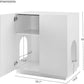 unipaws Tall Cat Litter Box Enclosure with Shelves, Hidden Litter Box Cover for Tall or Top Entry Litter Box, Kitty Enclosed Litter Box Cabinet, Cat Box Furniture， White
