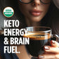 VitaCup Organic Genius Keto Coffee Pods, Increase Energy & Focus w/MCT Oil, Turmeric, B Vitamins, D3, Medium Dark Roast, Bold, Smooth, Single Serve Pod Compatible w/Keurig K-Cup Brewers, 24 Ct