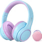 Active Noise Cancelling Headphones for Kids, 60H Playtime,Purple Wireless Bluetooth Over-Ear Headset Built-in Microphone for Home/School/Travel/Party - Includes Portable Case