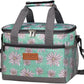 iknoe Large Foldable Cooler Bag, 8.5L Insulated Lunch Bag, Leakproof Lunch Cooler Tote with Multi-Bag Design Suitable for Beach, Picnic and Office Use, Nattier Blue 15-Can