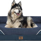Washable Orthopedic Large Dog Bed - Extra Large Dog Bed with Bolsters Removable Orthopedic Foam Support Dogs Beds for XL Large Size Pet with Waterproof Cover Non-Slip Bottom