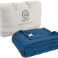 Threadmill Muslin Blanket for Queen Size Bed | 4 Layer 100% Cotton Gauze | Soft, Lightweight, and Cozy for All Seasons | Lightweight Summer Blanket | Folkstone Blue
