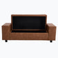Storage Ottoman Bench 55 Inch Upholstered Comfy PU Leather End of Bed Bench with Large Storage for Bedroom/Living Room/Entryway/Closet(Brown)