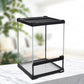 Mini Reptile Glass Terrarium Tank 8"*8"*10" Full View with Front Opening Door,Amphibians Enclosure Habitat Cage for Leopard Gecko Tarantula Young Lizard Hermit Crab Frog Insects Breeding