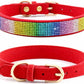 Rhinestone Dog Collar for Small Dogs, Bling Diamond Fancy Crystal Glitter Pretty Jewel Pet Puppy Collars for XXS XS Small Medium Large Breed Girl Dogs Female Cats Kitten, Colorful Red XSmall
