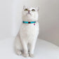 Breakaway Cat Collar Leather with Removable Bell - 13 Colors Available - Soft Adjustable Girl Boy Safety Lightweight Pet Kitten Collars Pink Brown Blue Green Red Orange Black (Blue)