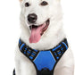 Eagloo Dog Harness for Large Dogs, No Pull Service Vest with Reflective Strips and Control Handle, Adjustable and Comfortable for Walking, No Choke Pet Harness with 2 Metal Rings, Blue, XL