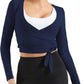 Women Tie Front Shrug Long Sleeve Bolero Cardigan Lightweight Casual Tops