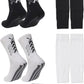 Grip Soccer Socks with Shin Guard Sleeves Non Slip Soccer Leg Sleeve Socks for Men Women Black/White 2 Set
