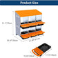 Chicken Nesting Boxes, 6 Hole Metal Chicken Laying Box with with Removable Trays and Roll Out Egg Collection for Chicken Coop, Orange