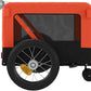 Tidyard Pet Bike Trailer Orange and Black Oxford Fabric and Iron Pet Bicycle Carrier, Animal Bike Stroller for Cat, Puppy, Dog, Outdoor, Travel Style C