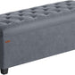 SONGMICS Velvet Storage Ottoman Bench, Foot Rest with Legs, 15.7 x 43 x 15.7 Inches, End of Bed Bench, Storage Chest, Load up to 660 lb, for Living Room, Bedroom, Entryway, Slate Gray ULSF089G01