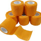 6 Pack 2" x 5 Yards Self Adhesive Bandage Wrap Breathable Cohesive Vet Wrap for Pets, Elastic Self-Adherent Tape for Sports, Wrist, Ankle (Orange)