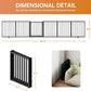 Full Metal Freestanding Dog Gate with Door, 24'' Height Foldable Pet Dog Fence for Indoor & Outdoor, 6 Panels Extra Wide Free Standing SmallDog Gates for Doorways,House,Stairs,Porch,Deck,Yard