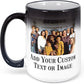 Personalized Coffee Mug, Magic Color Changing Photo Text 15 Oz Ceramic Mug, Customized Picture Name Tea Cup, Custom Fathers Day Mug, Taza Cafe Personalizadas Fotos,Gifts Women Men Mom, Black CC