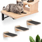 Cat Wall Shelves with 3 Cimbing Steps Wall-Mounted Cat Shelf Dogproof Feeding Bowls Station Cats Hammock and Perches for Wall Furniture Set Climber Scratching Post
