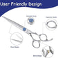 7'' Dog Grooming Scissors CNC 440C Blades Sharp and Durable Polished Straight Dog Shears with Blue Diamond Adustable Screws Easy to Use for Groomer and Home User
