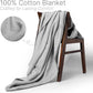 100% Cotton Herringbone Blankets, 90"X90" Queen, Throw Blanket for Bed All Season Cotton Blanket, Cozy Blanket,Throws & Bed Blanket, Throw Blanket for Couch, Modern Home Decor -Scottish Grey
